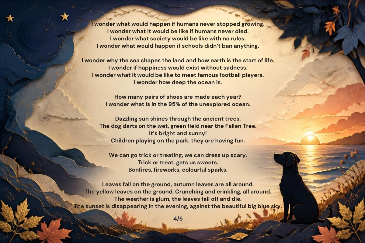 I wonder what would happen if humans never stopped growing... poem continues